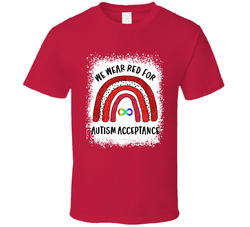 We Wear Red For Autism Acceptance T Shirt We Wear Red For Autism Acceptance T Shirt