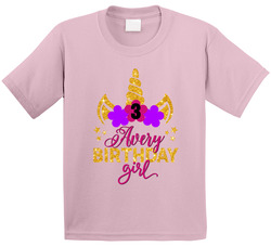 Unicorn 3rd Third Birthday Girl T Shirt