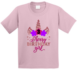 3rd Birthday Three Third Unicorn Birthday Girl T Shirt
