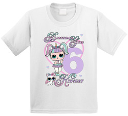 Kinsley's 6th Birthday Lol Unicorn Fan T Shirt