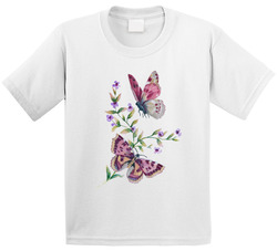 Nature - Flowers And Butterflies T Shirt