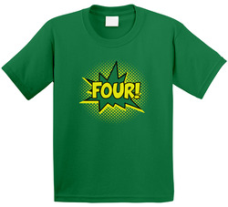 4th Birthday Four Superhero Birthday T Shirt 4th Birthday Four Superhero Birthday T Shirt