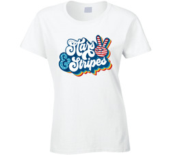 Usa America Independance Day Stars And Stripes Ladies T Shirt Usa America Independance Day Stars And Stripes Ladies T Shirt