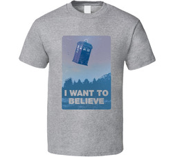 Doctor Who I Want To Believe Tardis T Shirt