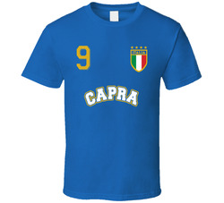 Italia Football Soccer #9 Fan Capra Euro Cup T Shirt