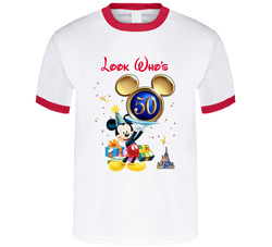 Look Who's 50 Birthday Mickey Fan T Shirt Look Who's 50 Birthday Mickey Fan T Shirt