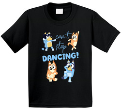 Bluey Bingo Chilli Bandit Can't Stop Dancing! Cartoon Fan T Shirt Bluey Bingo Chilli Bandit Can't Stop Dancing! Cartoon Fan T Shirt