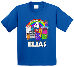 Number Blocks Fan 4th Birthday With Customized Name T Shirt Number Blocks Fan 4th Birthday With Customized Name T Shirt