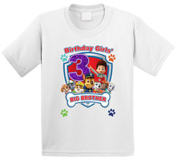 Paw Patrol Birthday Girls' Big Brother (customize As Needed) T Shirt