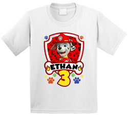Paw Patrol Marshall Birthday (customize Name And Age) T Shirt Paw Patrol Marshall Birthday (customize Name And Age) T Shirt