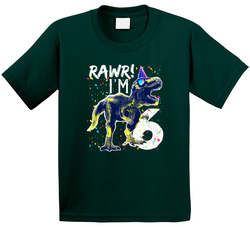 Rawr! I'm Six 6th Birthday T-rex T Shirt