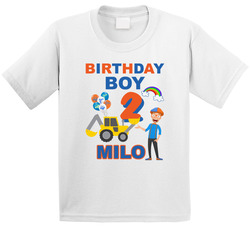 2nd Birthday Two Blippi Excavator Theme T Shirt