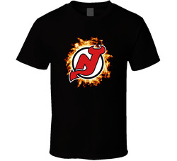 New Jersey Devils Fire T Shirt New Jersey Devils Fire T Shirt
