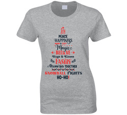Christmas Tree Means To Me Message Ladies T Shirt