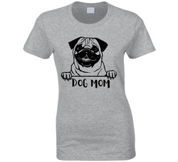 Pug Dog Mom Ladies T Shirt