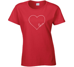 Valentine's Day Love Heart Ladies T Shirt