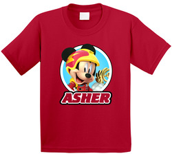 Mickey Mouse Fan With Custom Name Asher T Shirt