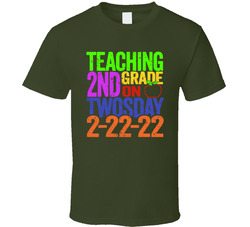 Teaching 2nd Second Grade On Twosday 2-22-22 T Shirt Teaching 2nd Second Grade On Twosday 2-22-22 T Shirt