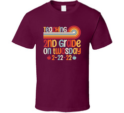 Teaching 2nd Second Grade On Twosday 2-22-22 T Shirt Teaching 2nd Second Grade On Twosday 2-22-22 T Shirt