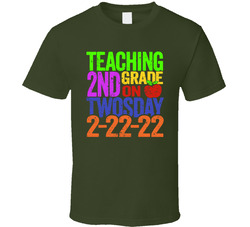 Teaching 2nd Second Grade On Twosday 2-22-22 T Shirt Teaching 2nd Second Grade On Twosday 2-22-22 T Shirt