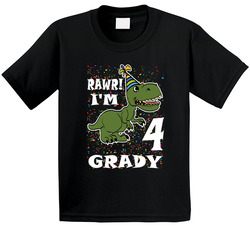 T-rex Dinosaur Rawr I'm 4 Years Old W/custom Name T Shirt T-rex Dinosaur Rawr I'm 4 Years Old W/custom Name T Shirt