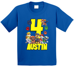 Paw Patrol 4th Birthday Fan T Shirt Paw Patrol 4th Birthday Fan T Shirt