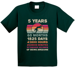 5 Five Years Of Being Awesome Countdown Birthday T Shirt