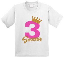 Princess Sienna's 3rd Birthday Three Years Old T Shirt