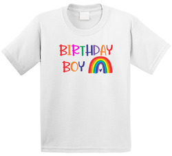 Birthday Boy Rainbow Theme T Shirt