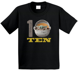 Baby Yoda 10th Birthday Theme Grogu T Shirt