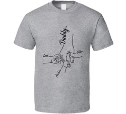 Hold My Hand, Daddy (3 Children; Customize With Names) T Shirt