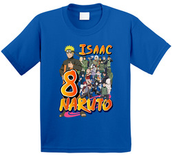 Naruto Fan 8th Birthday (customizable Name And Age) T Shirt
