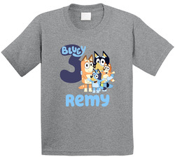 3rd Birthday Bluey Fan With Customized Name T Shirt 3rd Birthday Bluey Fan With Customized Name T Shirt
