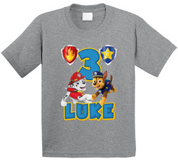 Paw Patrol Chase & Marshall Fan 3rd Birthday T Shirt