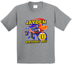 Nerf Birthday With Custom Name And Age T Shirt