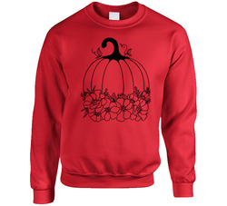 Pumpkin Flowers Silhouette Fall Feeling Crewneck Sweatshirt Pumpkin Flowers Silhouette Fall Feeling Crewneck Sweatshirt