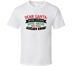 Dear Santa - How Much Do You Already Know? T Shirt Dear Santa - How Much Do You Already Know? T Shirt
