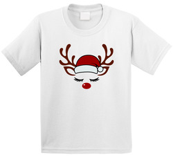 Reindeer Face With Santa T Shirt Reindeer Face With Santa T Shirt