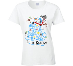 Let It Snow Man Ladies T Shirt Let It Snow Man Ladies T Shirt