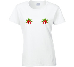 Mistletoe Tits Ladies T Shirt Mistletoe Tits Ladies T Shirt