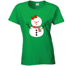 Snowman Family - C Ladies T Shirt Snowman Family - C Ladies T Shirt