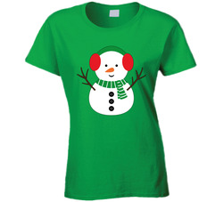 Snowman Family - E Ladies T Shirt Snowman Family - E Ladies T Shirt