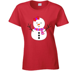 Snowman Family - F Ladies T Shirt Snowman Family - F Ladies T Shirt