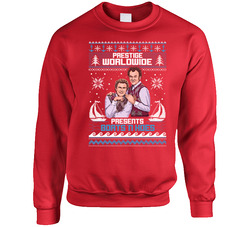 Step Brothers Prestige Worldwide Presents Boats 'n Hoes Ugly Christmas Sweater Crewneck Sweatshirt Step Brothers Prestige Worldwide Presents Boats 'n Hoes Ugly Christmas Sweater Crewneck Sweatshirt