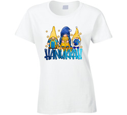Happy Hanukkah Gnomes Ladies T Shirt Happy Hanukkah Gnomes Ladies T Shirt