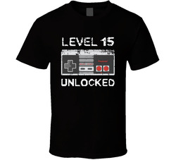 Level 15 Unlocked Birthday Anniversary Retro Video Game T Shirt Level 15 Unlocked Birthday Anniversary Retro Video Game T Shirt