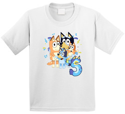 5th Birthday - Bluey Theme - Five Years Old T Shirt 5th Birthday - Bluey Theme - Five Years Old T Shirt