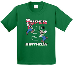 Mario & Luigi Super 5th Birthday T Shirt Mario & Luigi Super 5th Birthday T Shirt