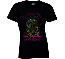 R2d2 Retro 80s Style Star Wars Ladies T Shirt