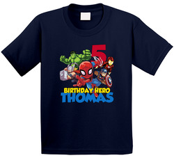 Birthday Super Hero - Add Custom Name And Age T Shirt